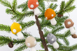 Wool Felt Mushroom Ornaments- Neutral Colors- 6 Pieces