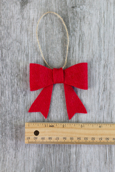 Red Felt Bow Christmas Ornament