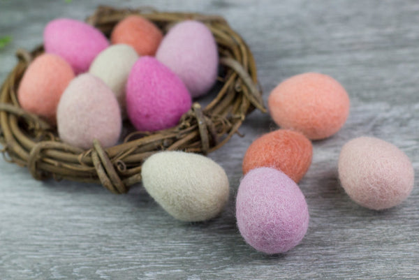 Felt Easter Eggs- Pink & Peach Mix