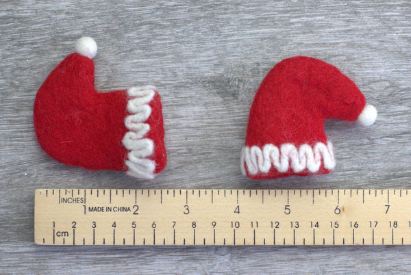 Felt Santa Claus Hat- 100% Wool Felt- 2.5"