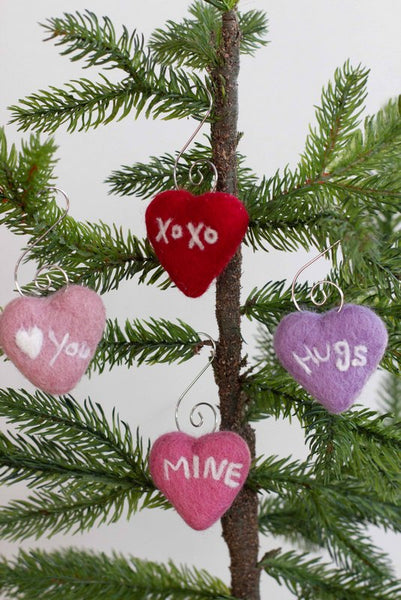 Valentine's Day Conversation Heart Ornaments- SET OF 4