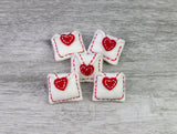 Valentine's Day Felt Envelope Card- Red Heart & Stitching