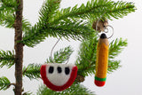 Pencil & Apple Ornaments- Set of 2