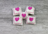 Valentine's Day Felt Envelope Card- Pink Heart & Stitching