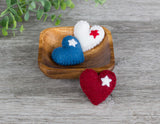 Fourth of July Felt Hearts with Stars