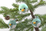 Bird Tree Ornaments- SET OF 2 or 4- Teal Chicks