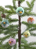 Bird Tree Ornaments- SET OF 5- Pastel Chicks