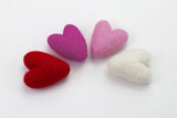 Valentine's Day Felt Folk Hearts- Red, Hot Pink, Light Pink, White- SET of 4, 8 or 12