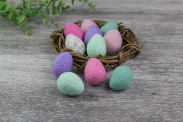 Felt Easter Eggs- Pink, Lavender & Teal Mix