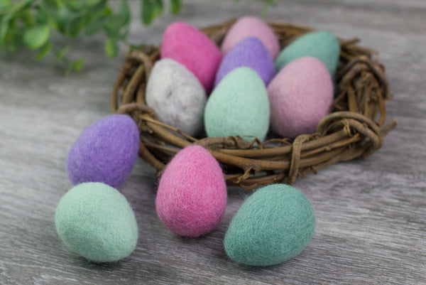 Felt Easter Eggs- Pink, Lavender & Teal Mix