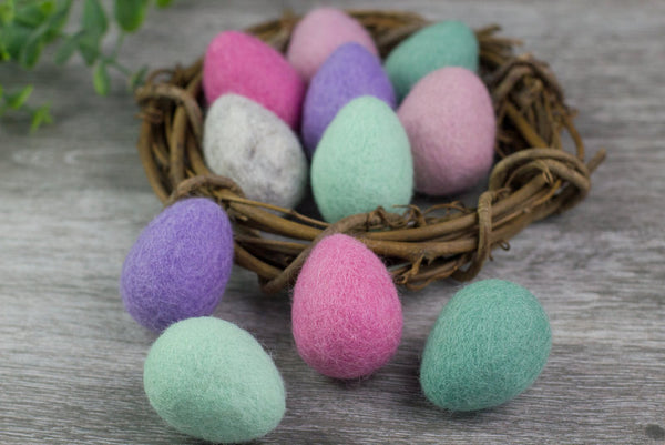 Felt Easter Eggs- Pink, Lavender & Teal Mix