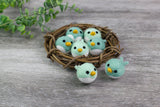 Spring Bird Chick Felt Shapes- SET OF 2 or 4- Pastel Teals