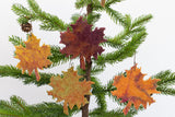 Fall Maple Leaf Ornaments- SET OF 5