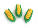 Corn Felt Food Shapes- Pretend Play Vegetables- Yellow Green Ear of Corn- 100% Wool Felt- Approx. 3" long