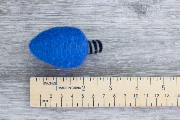 Light Bulb Strand Felt Shapes- SET OF 4 Blue Gray- Hanukkah Decor- Approx. 2.5"