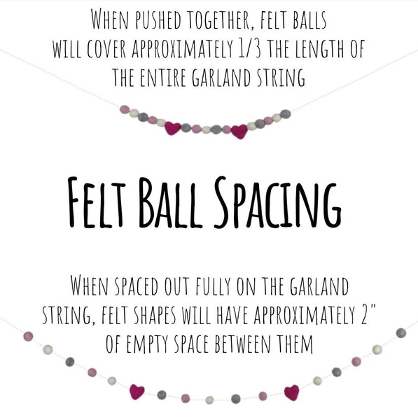 Soccer Ball Garland- Navy Blue, Red, White- 100% Wool Felt- 1" Felt Balls, 1.75" Soccer Balls