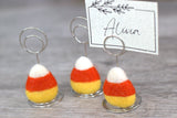 Halloween Candy Corn Place Card Holders- Name Tag Table Setting Decor- Autumn Party Seating- Photo Display