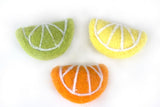 Citrus Fruit Felt Shapes- Lemon Lime Orange- 100% Wool Felt