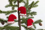 Santa Claus Hat Christmas Tree Ornaments with Swirl Hooks