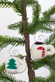 Christmas Tree Ornaments- Hot Cocoa Coffee Tea Mugs with Hooks- SET OF 2