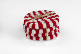 Christmas Coaster Set of 4 or 6- Red & White