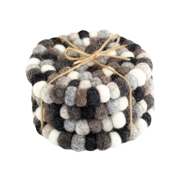 Round Neutral Felt Coasters- Set of 4 or 6