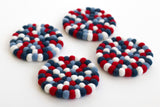 Fourth of July Felt Coasters - Set of 4 or 6