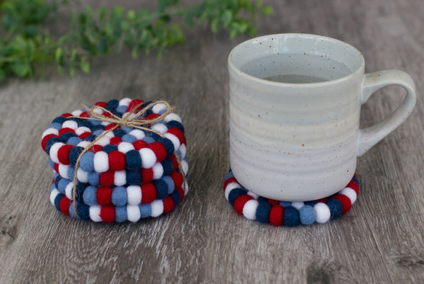 Fourth of July Felt Coasters - Set of 4 or 6