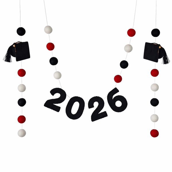 2026 Graduation Garland- Red, Black, White