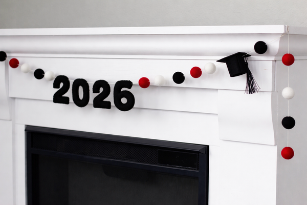 2026 Graduation Garland- Red, Black, White