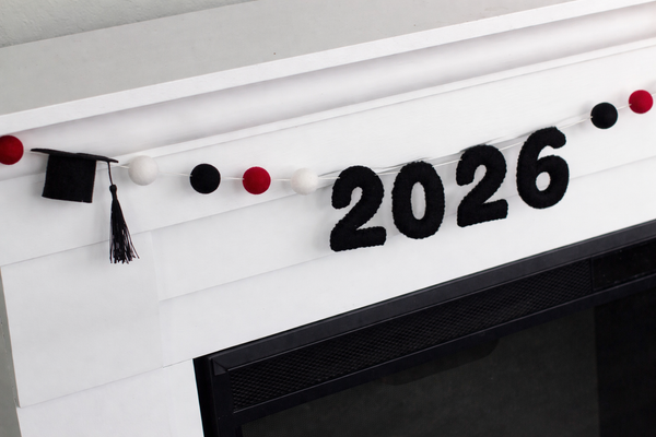 2026 Graduation Garland- Red, Black, White