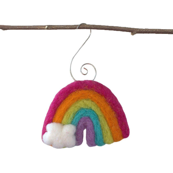 Rainbow Ornaments- SET of 1 or 3- Bright Pink