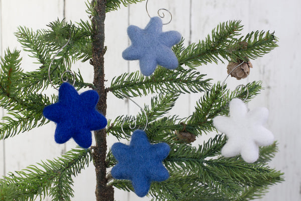 Hanukkah Star of David Tree Ornaments- Shades of Blue & White