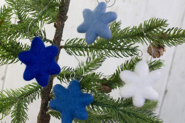 Hanukkah Star of David Tree Ornaments- Shades of Blue & White