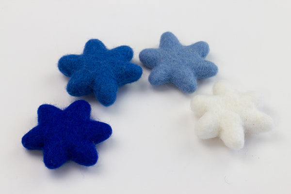 Star of David Felt Shapes- Shades of Blue & White