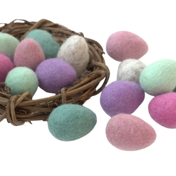 Felt Easter Eggs- Pink, Lavender & Teal Mix