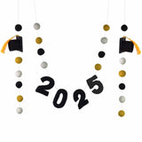 2025 Graduation Garland- Gold, Black, White