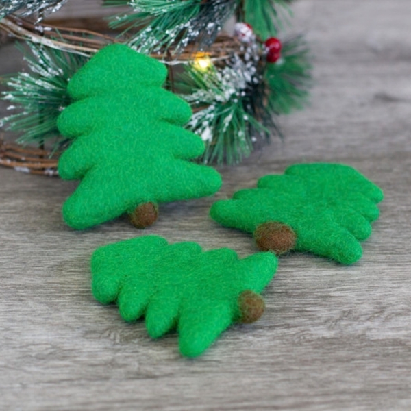 Christmas Tree Felted Shapes - Classic Christmas Green
