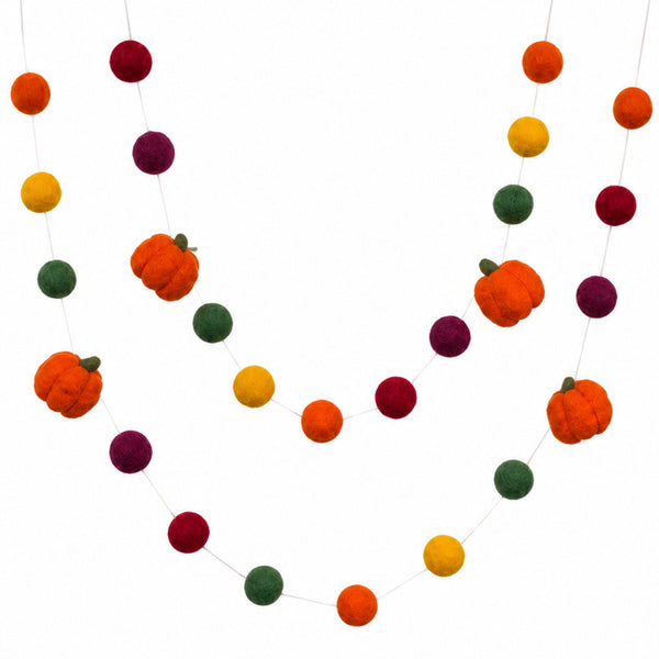 Felt Pumpkin Garland- Jewel Tones