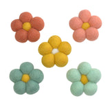 Felt Daisy Flowers- Teals, Peaches, Golden