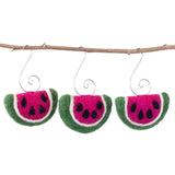 Felt Watermelon Ornaments- Pink & Green