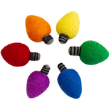 Christmas Light Bulbs Felt Shapes- SET OF 6 Bright Colors- Approx. 2.5"