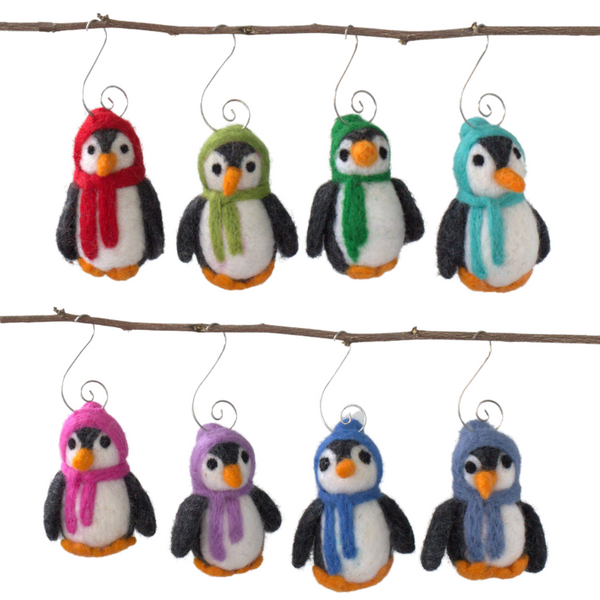 Penguin Ornaments- PICK YOUR COLORS- Christmas Tree Decor