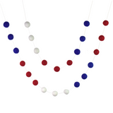 Fourth of July Felt Ball Garland- Royal/Red/White