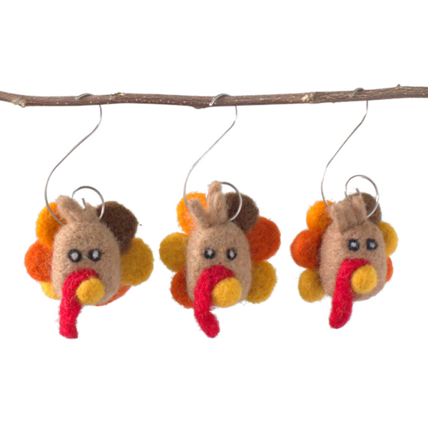 Thanksgiving Turkey Head Ornaments