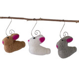 Spring Bunny Easter Ornaments- Set of 3