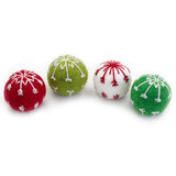 Snowflake Felt Balls- Red, Green, White