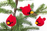 Cardinal Bird Ornaments- SET OF 3 or 5