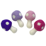 Wool Felt Mushrooms- Pink & Purple- 4 Pieces