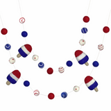 Popsicle Garland- Red, White, Blue- Dots & Swirls